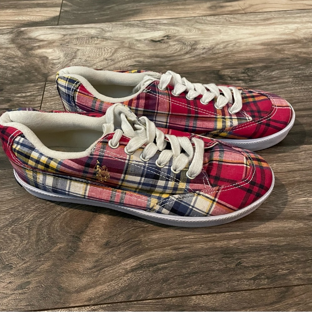 Ralph Lauren Polo Sneakers Mens 9.5M Plaid